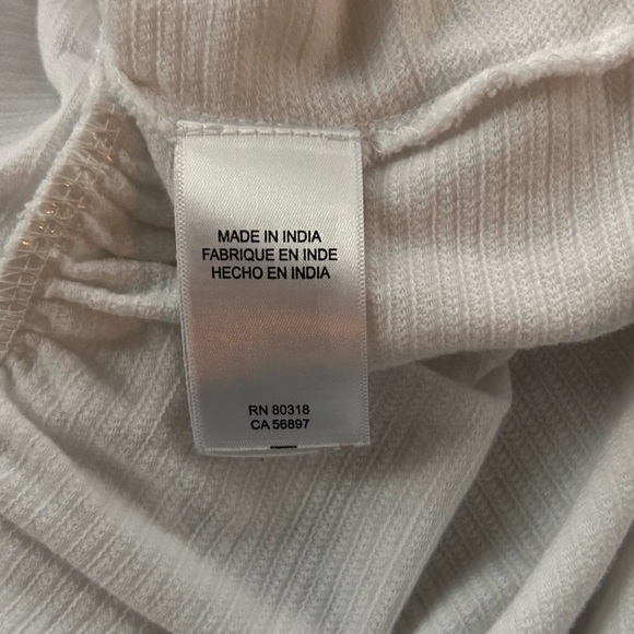 LUCKY BRAND Babydoll Peplum Tank Top Twisted V Neck Ribbed Ivory Casual Y2K | M - Picture 8 of 10